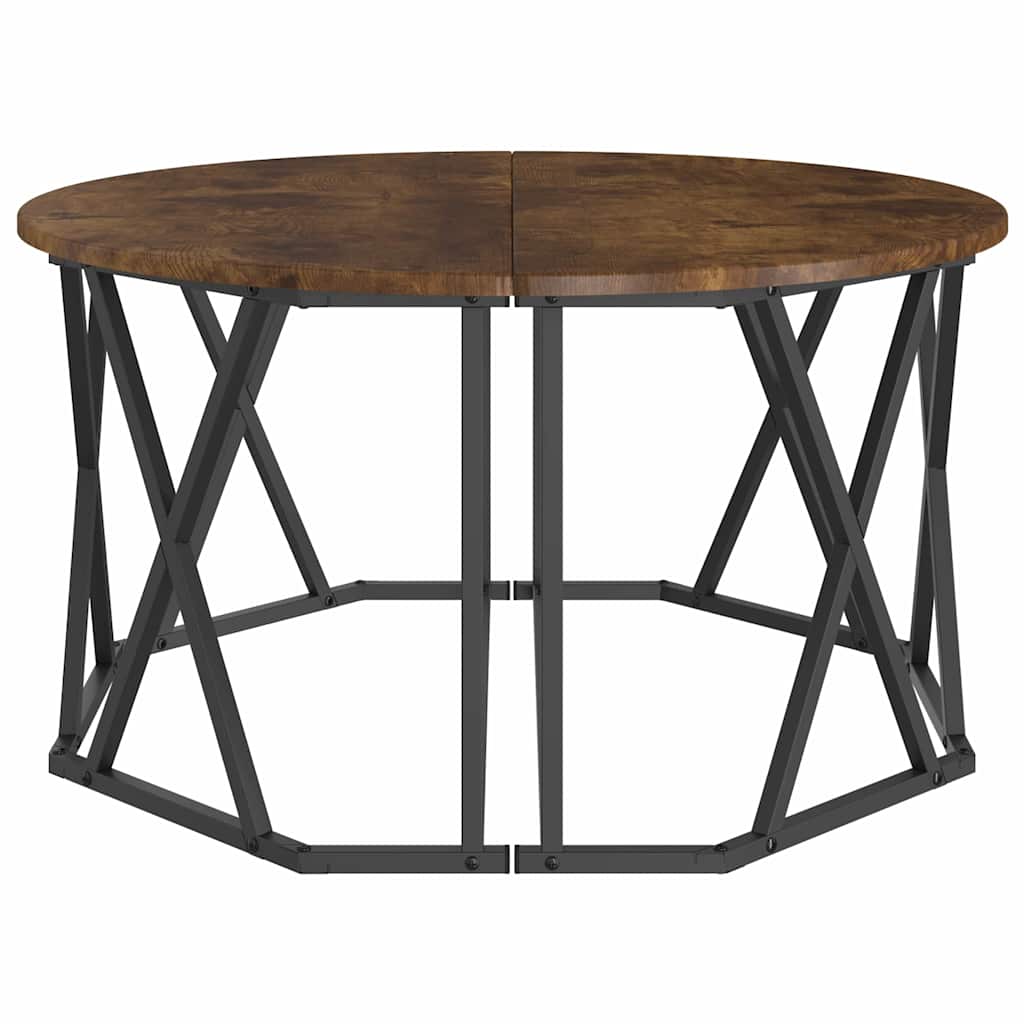 Kaffeebord Rökt ek 80 x 80 x 42 cm Konstruerat trä och stål