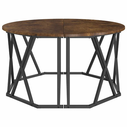 Kaffeebord Rökt ek 80 x 80 x 42 cm Konstruerat trä och stål