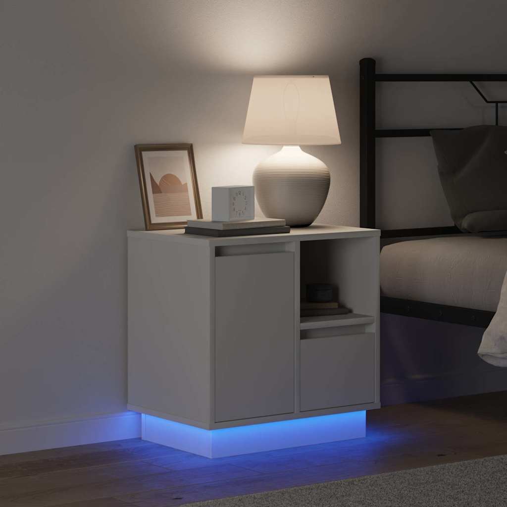 Nattduksbord 2 pcs Vit 50 x 34,5 x 50 cm Konstruerat trä