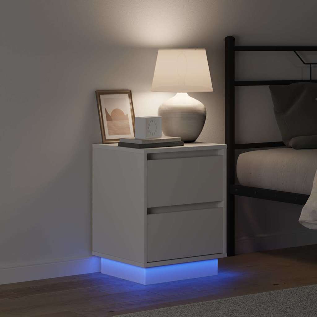 Nattduksbord 2 pcs Vit 39 x 34,5 x 50 cm Konstruerat trä