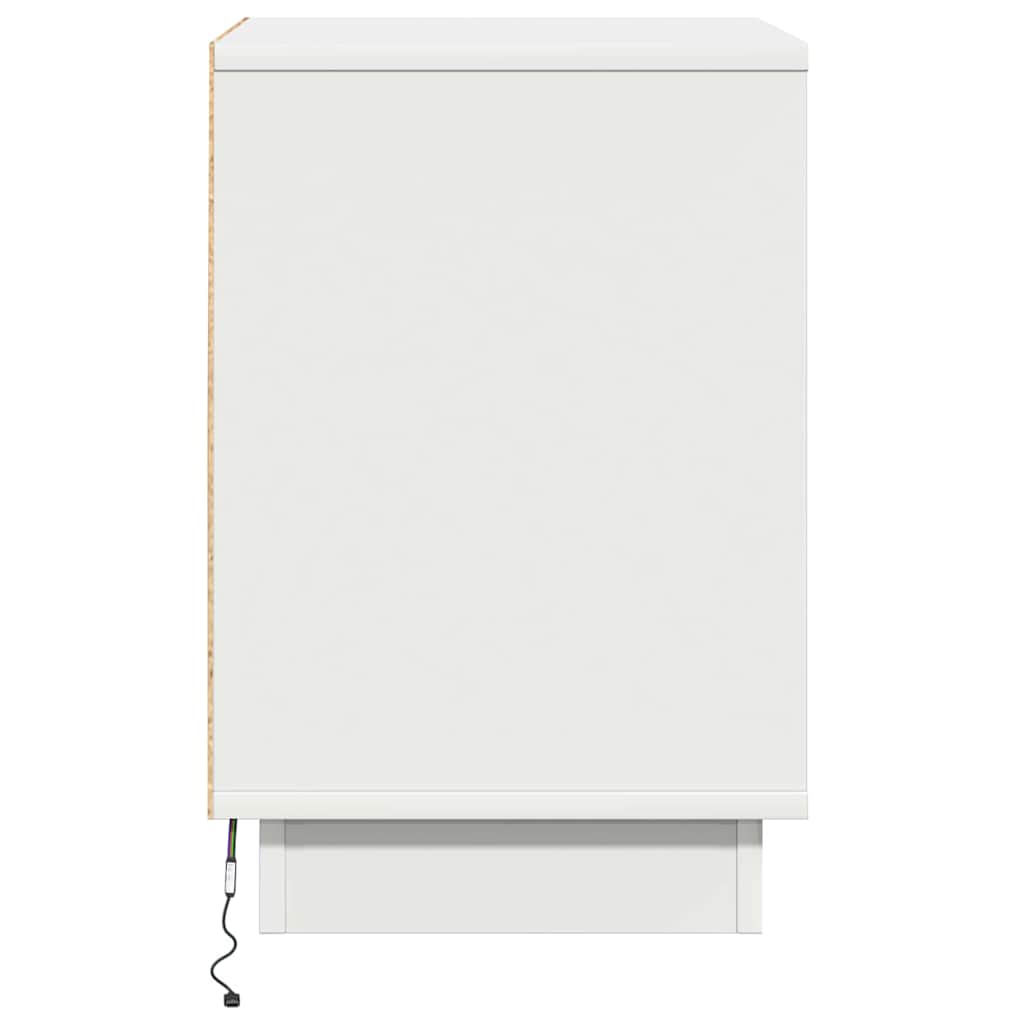 Nattduksbord 2 pcs Vit 39 x 34,5 x 50 cm Konstruerat trä