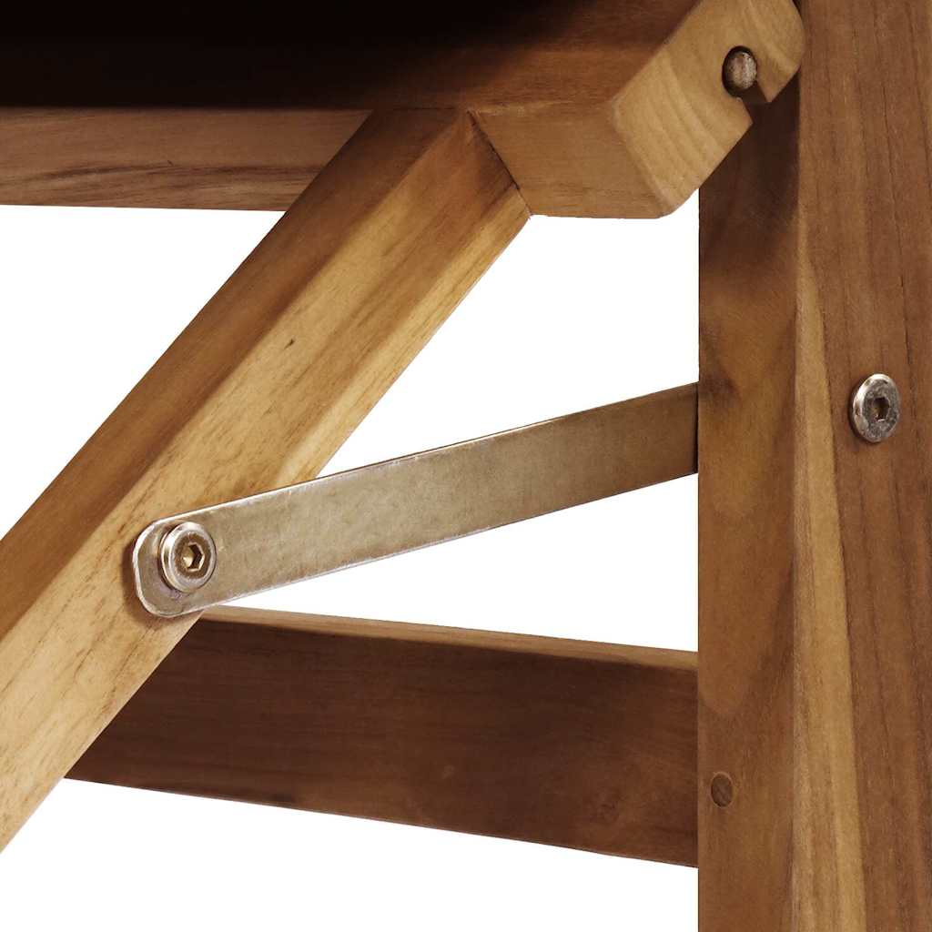 Hopfällbar regissörsstol Grå 56 x 54 x 87 cm Massivt teakträ