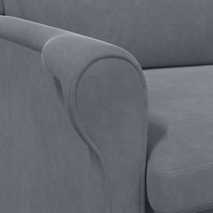 fåtölj Mörkgrå 76 x 94 x 102 cm Sammet