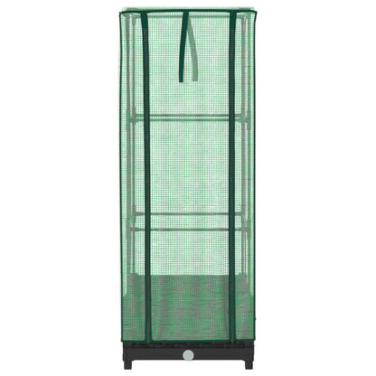 Odlingslåda med växthusöverdrag rottinglook 40x40x123 cm