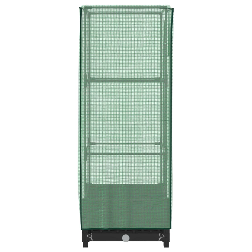 Odlingslåda med växthusöverdrag rottinglook 40x40x123 cm