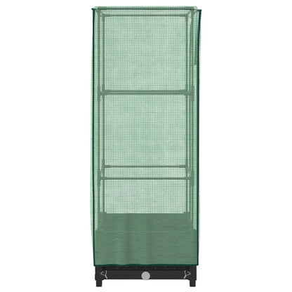 Odlingslåda med växthusöverdrag rottinglook 40x40x123 cm