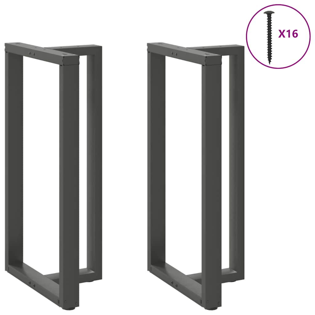 Barbordsben T-formad 2 st antracit 60x35x(110-111) cm stål