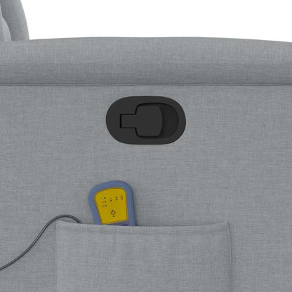 Massagefåtölj ljusgrå tyg