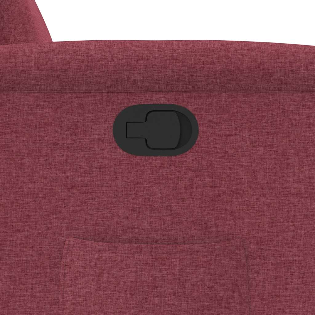 Reclinerfåtölj vinröd tyg