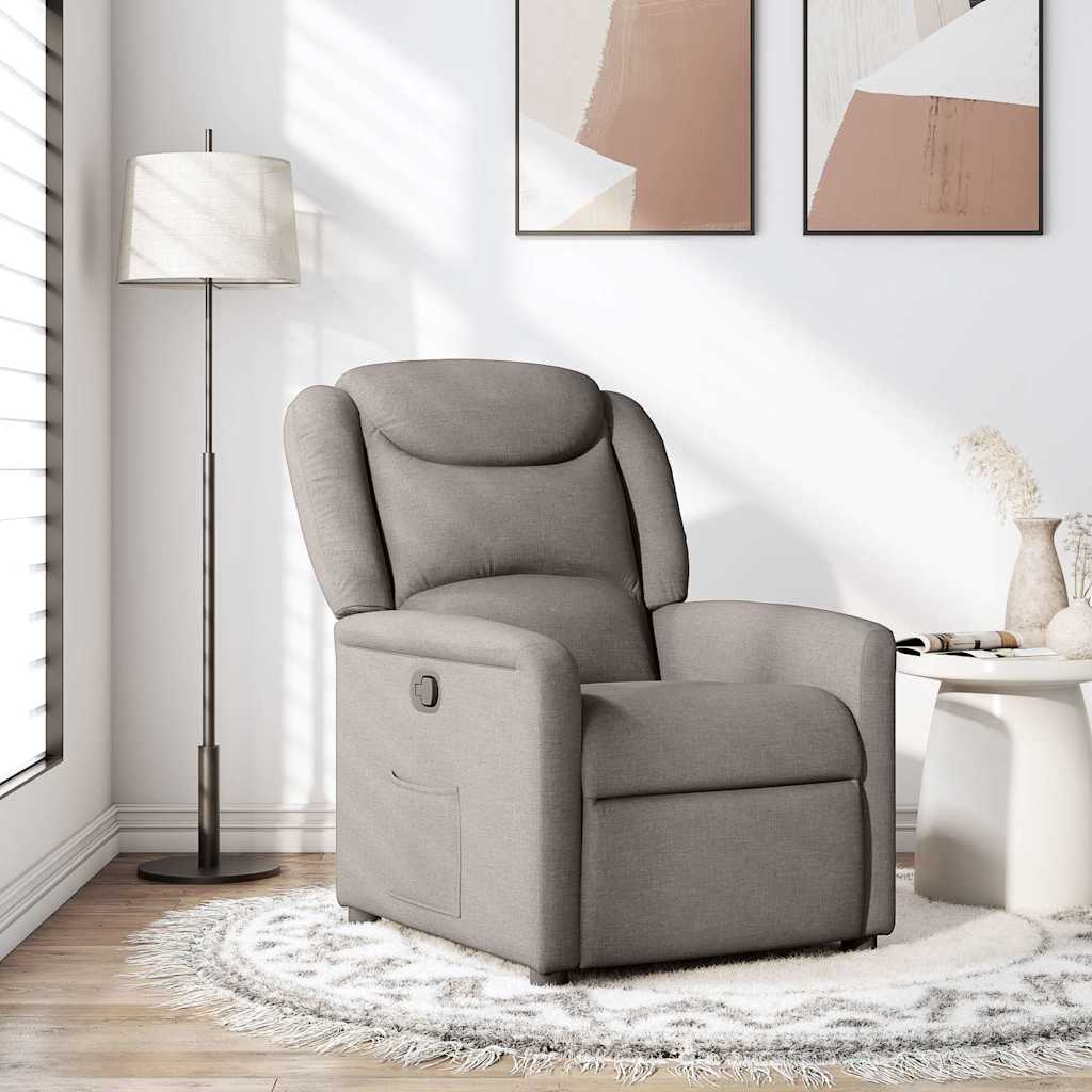 Reclinerfåtölj taupe tyg