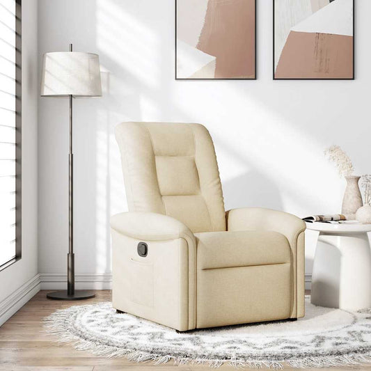 Reclinerfåtölj gräddvit tyg