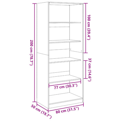 Garderob vit 80x50x200 cm konstruerat trä