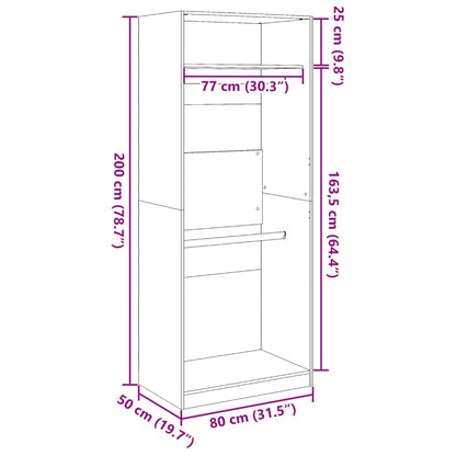 Garderob vit 80x50x200 cm konstruerat trä