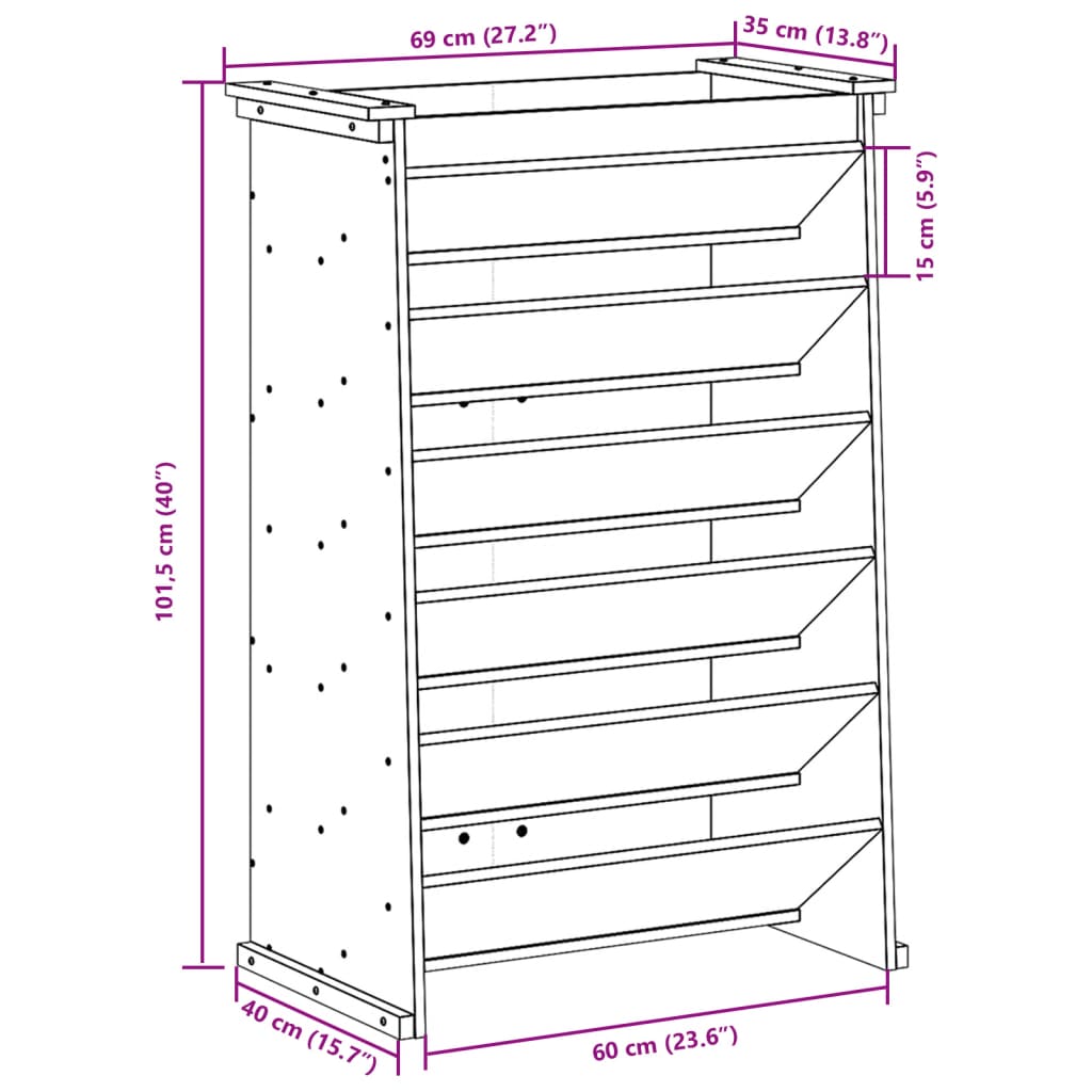 Odlingshylla för örter vit 69x40x101,5 cm massiv furu