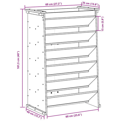 Odlingshylla för örter vit 69x40x101,5 cm massiv furu