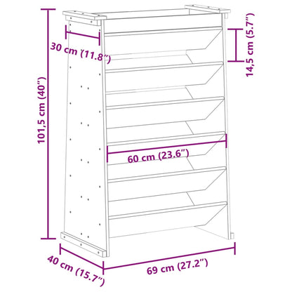 Odlingshylla för örter 69x40x101,5 cm massiv furu