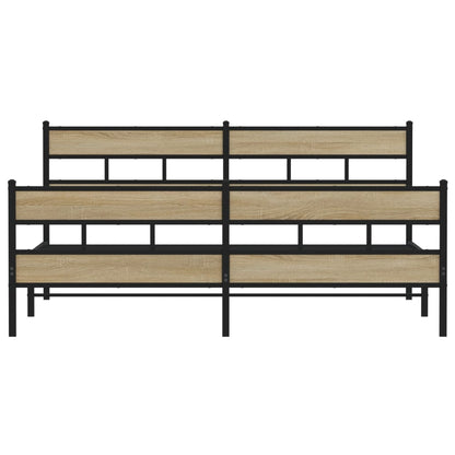 Sängram utan madrass metall sonoma-ek 200x200 cm