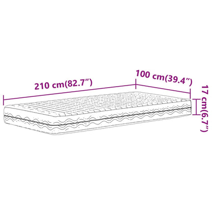 Skummadrass vit 100x210 cm hårdhet H2 H3