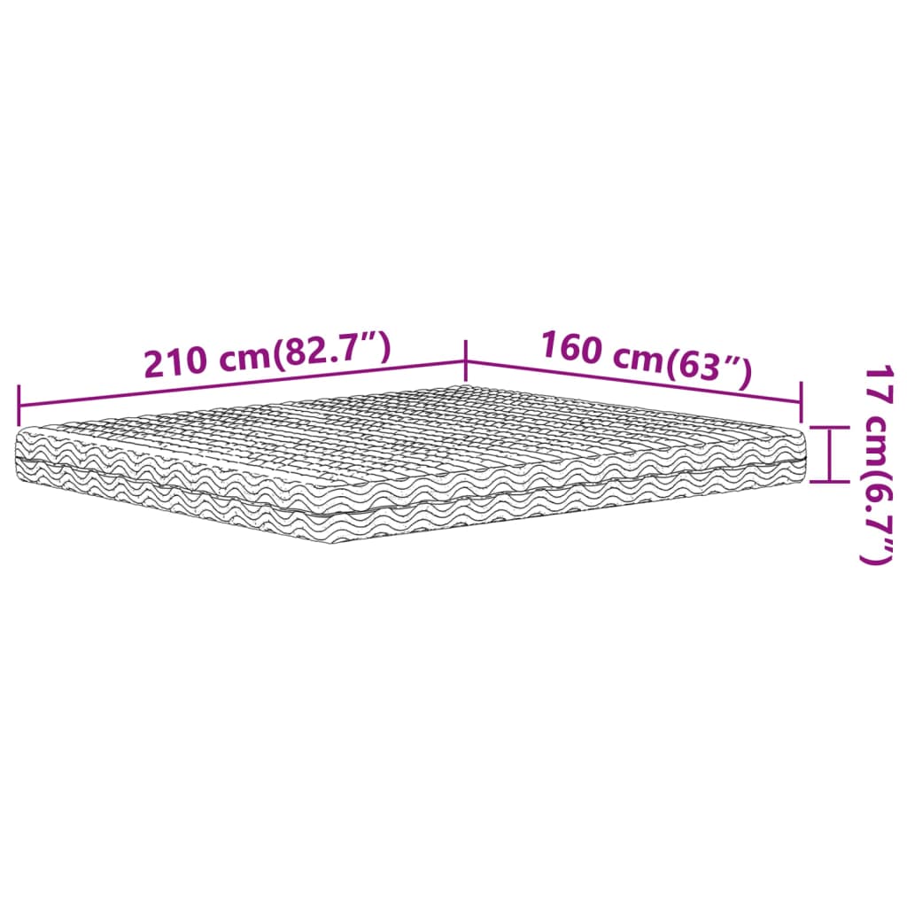 Skummadrass vit 160x210 cm hårdhet H2 H3