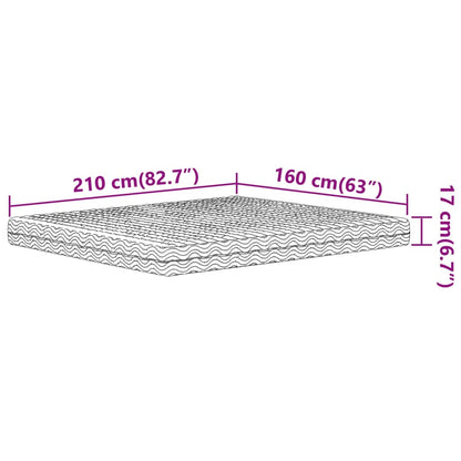 Skummadrass vit 160x210 cm hårdhet H2 H3