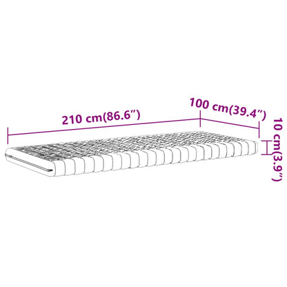 Skummadrass vit 100x210 cm 7-zoner hårdhet 20 ILD