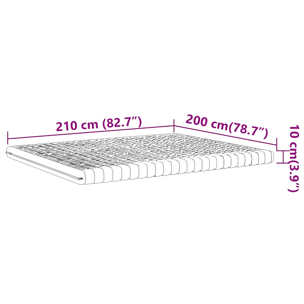 Skummadrass vit 200x210 cm 7-zoner hårdhet 20 ILD