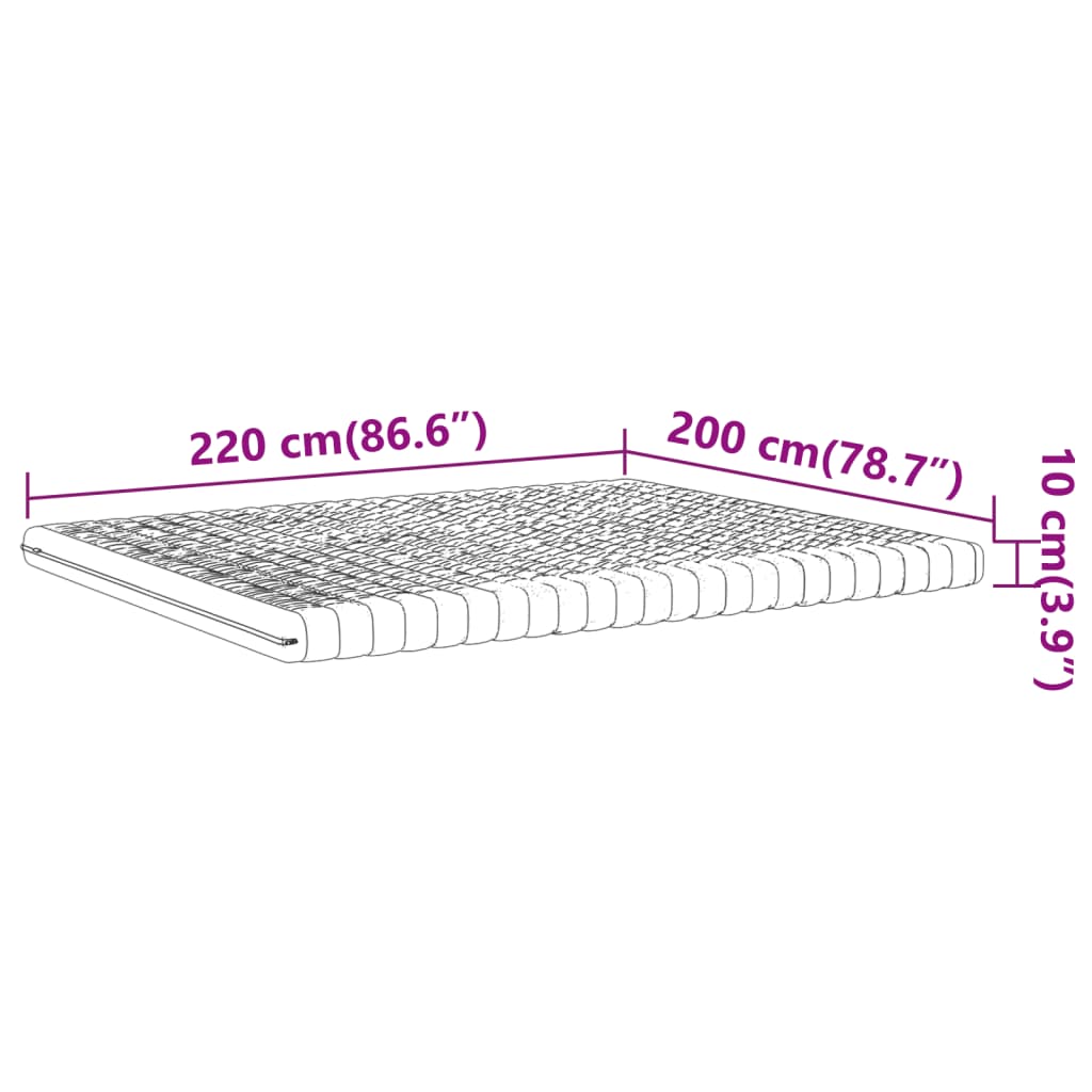 Skummadrass vit 200x220 cm 7-zoner hårdhet 20 ILD