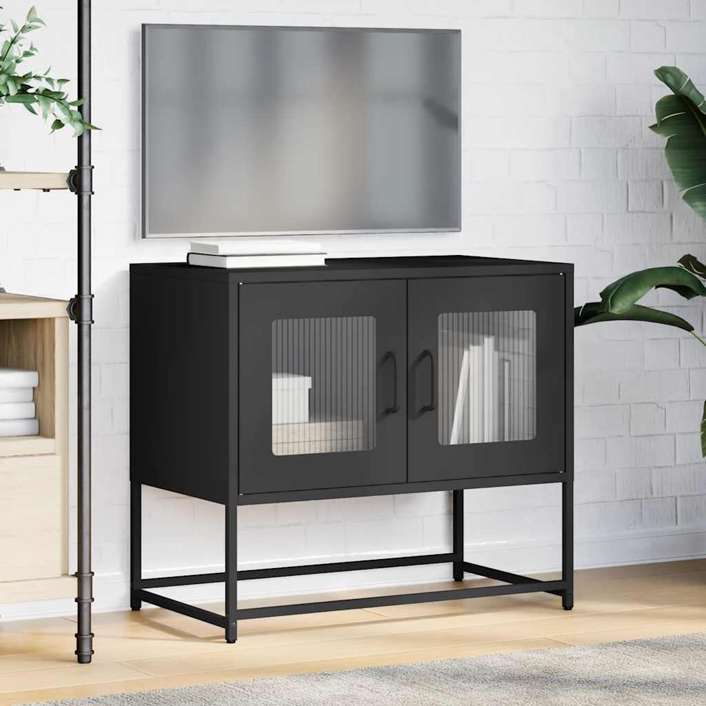 TV-bänk svart 68x39x60,5 cm kallvalsat stål