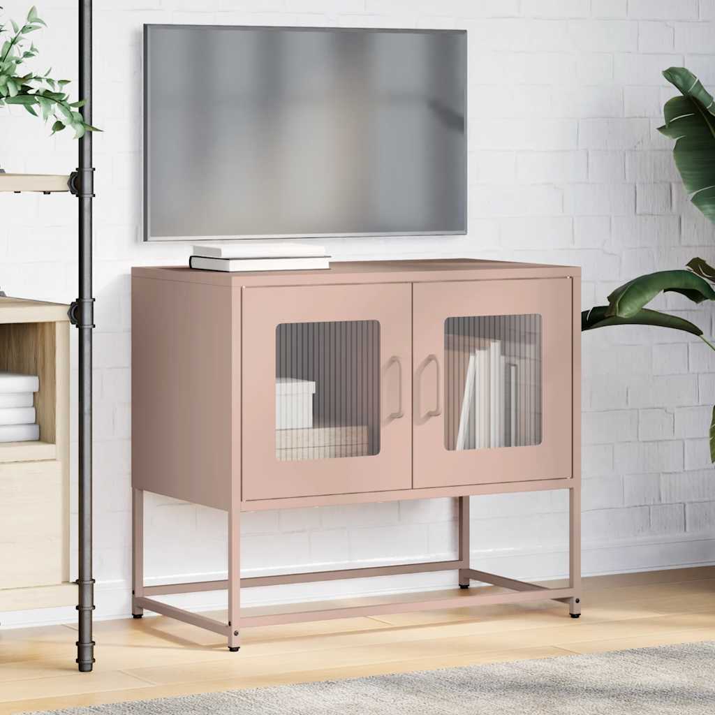 TV-bänk rosa 68x39x60,5 cm kallvalsat stål