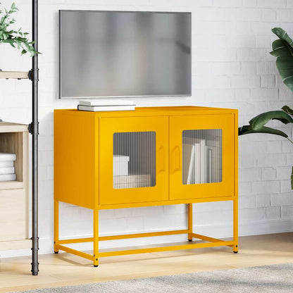 TV-bänk senapsgul 68x39x60,5 cm kallvalsat stål