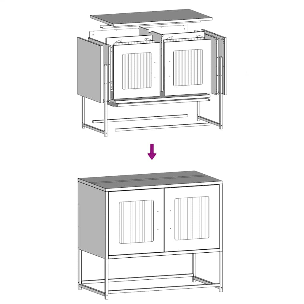 TV-bänk senapsgul 68x39x60,5 cm kallvalsat stål