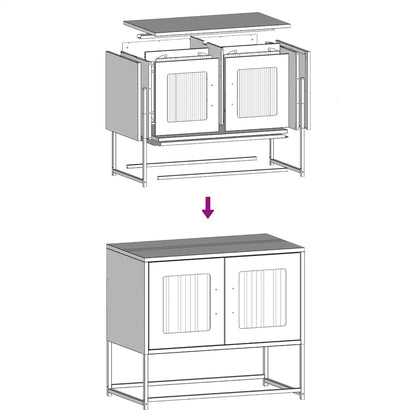 TV-bänk olivgrön 68x39x60,5 cm kallvalsat stål