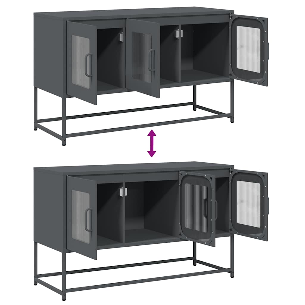 TV-bänk antracit 100,5x39x60,5 cm kallvalsat stål