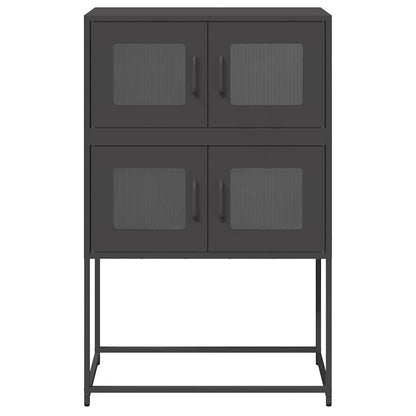 Highboard svart 68x39x107 cm stål