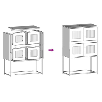 Highboard svart 68x39x107 cm stål