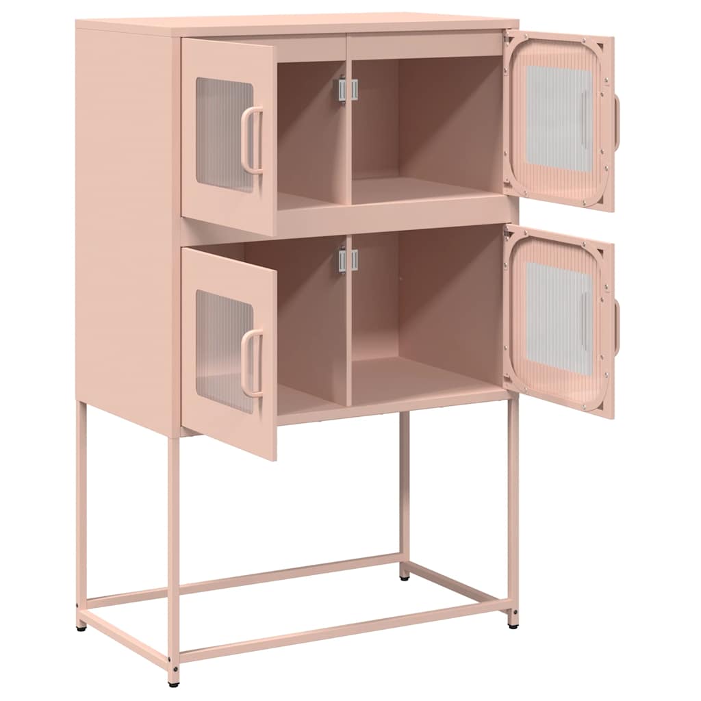 Highboard rosa 68x39x107 cm stål