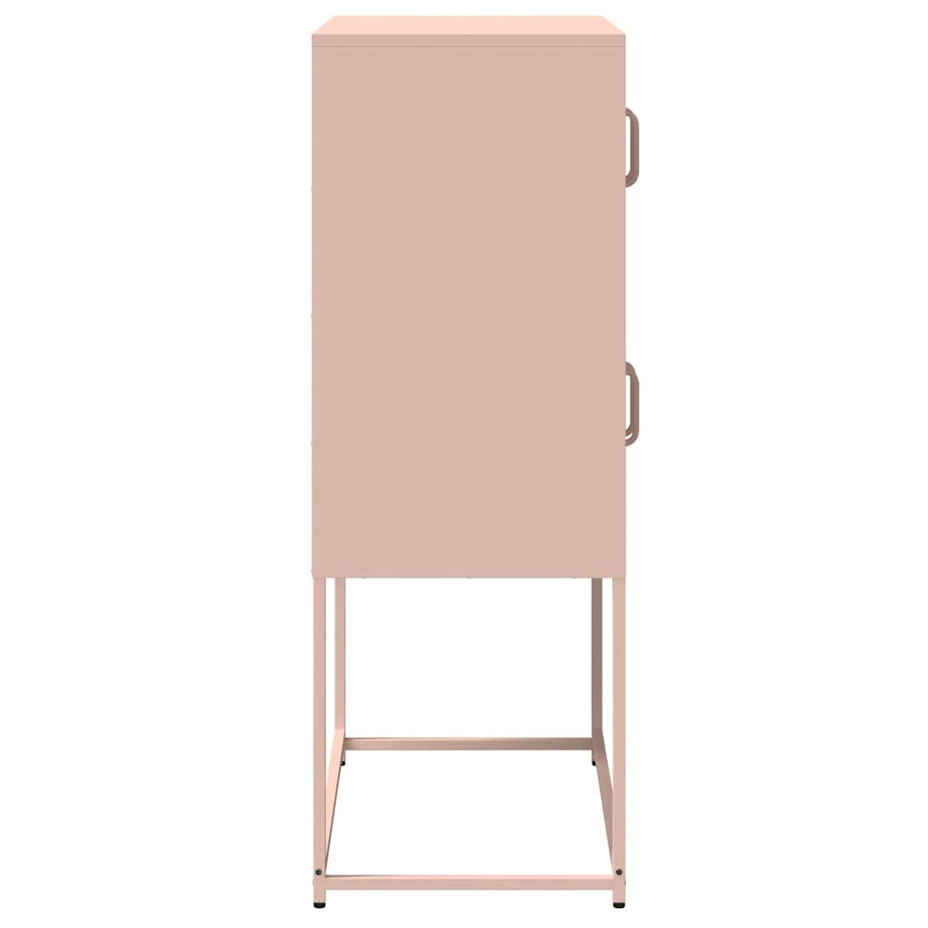 Highboard rosa 68x39x107 cm stål