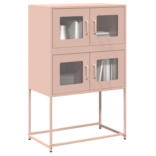 Highboard rosa 68x39x107 cm stål