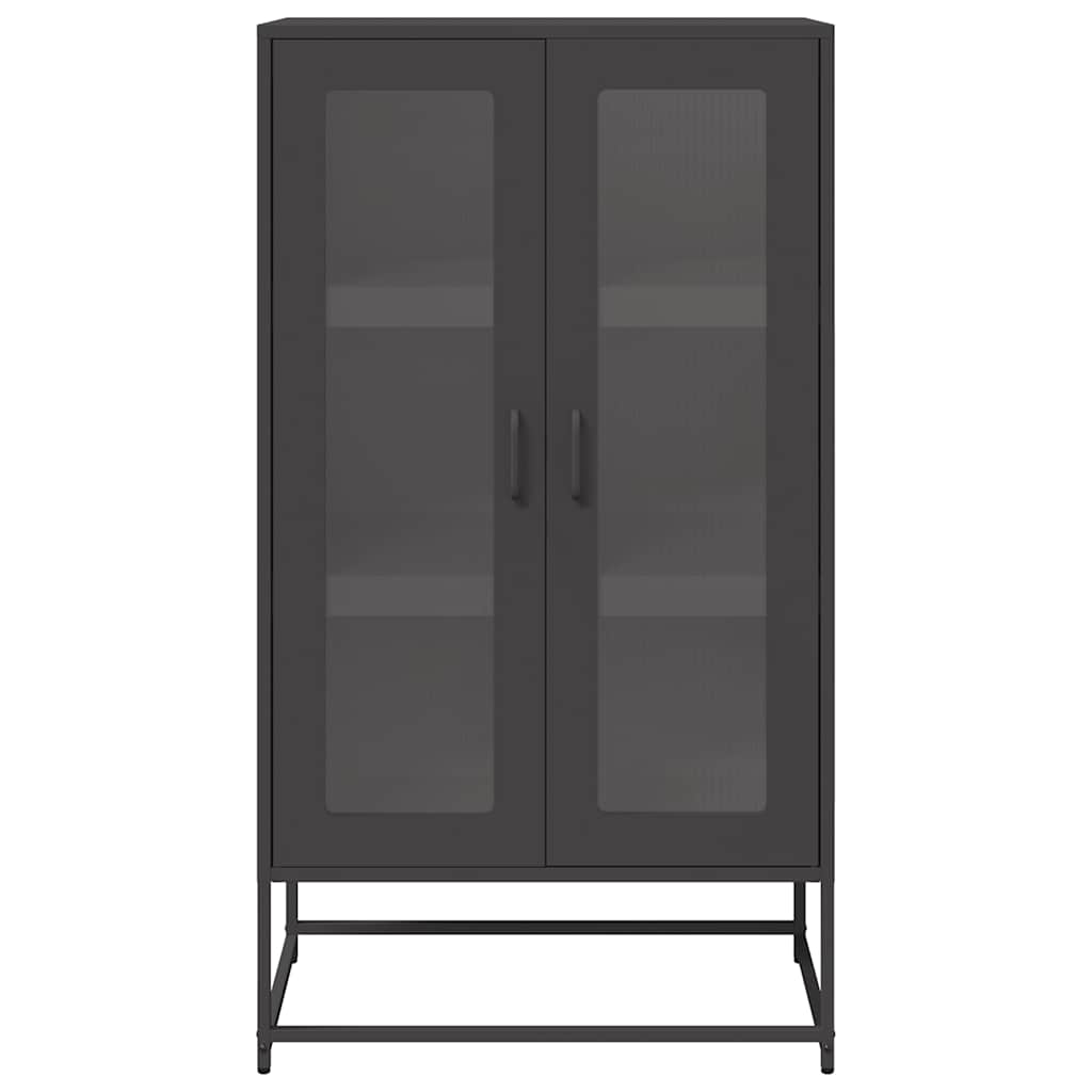 Highboard svart 68x39x123 cm stål