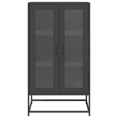 Highboard svart 68x39x123 cm stål