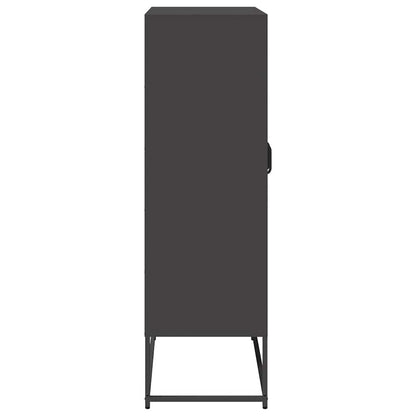 Highboard svart 68x39x123 cm stål