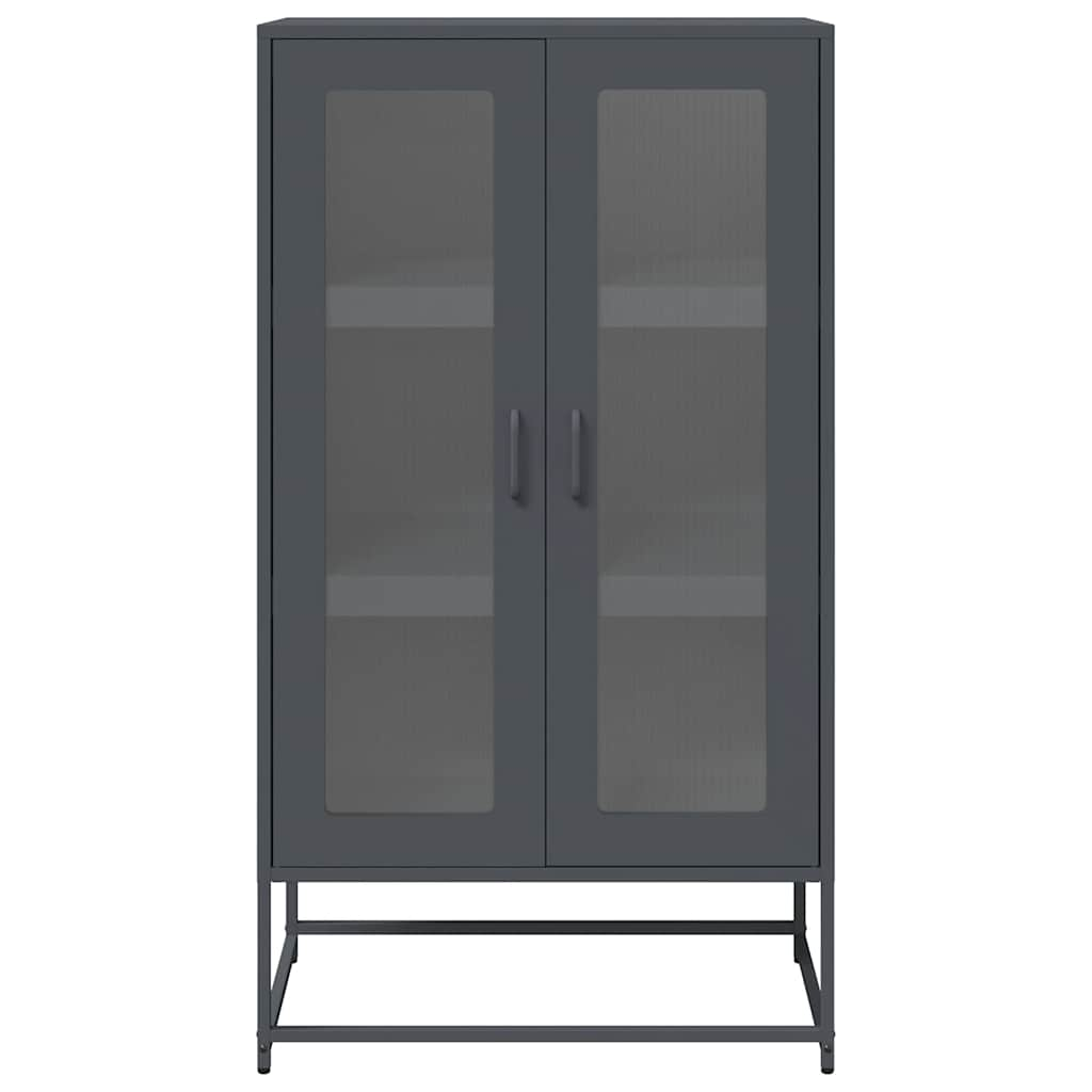 Highboard antracit 68x39x123 cm stål