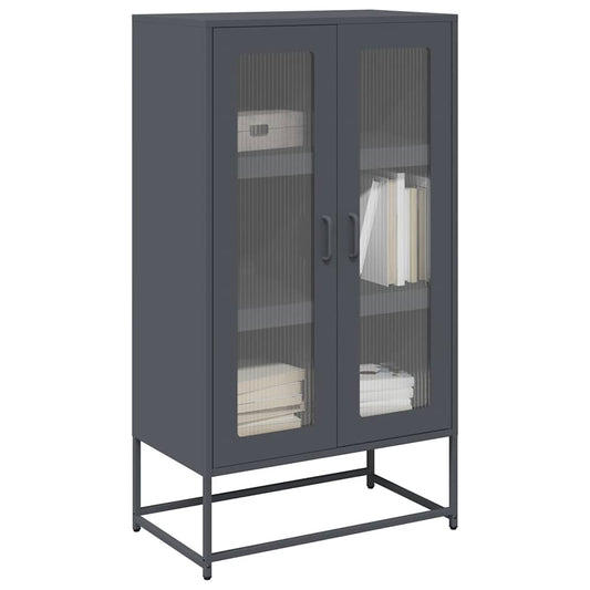 Highboard antracit 68x39x123 cm stål