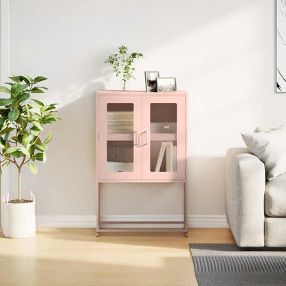 Highboard rosa 68x39x107 cm stål