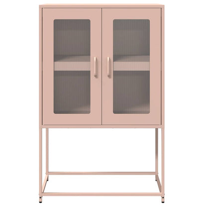 Highboard rosa 68x39x107 cm stål