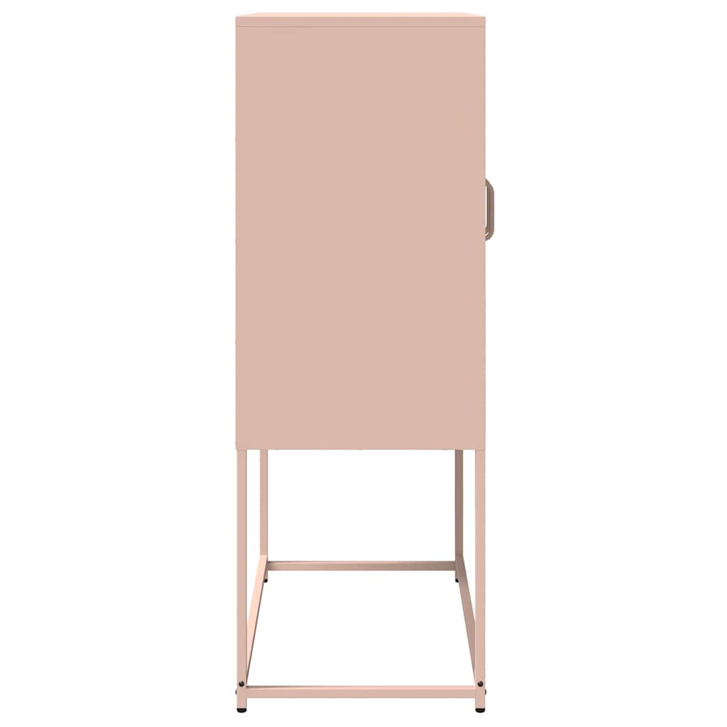 Highboard rosa 68x39x107 cm stål