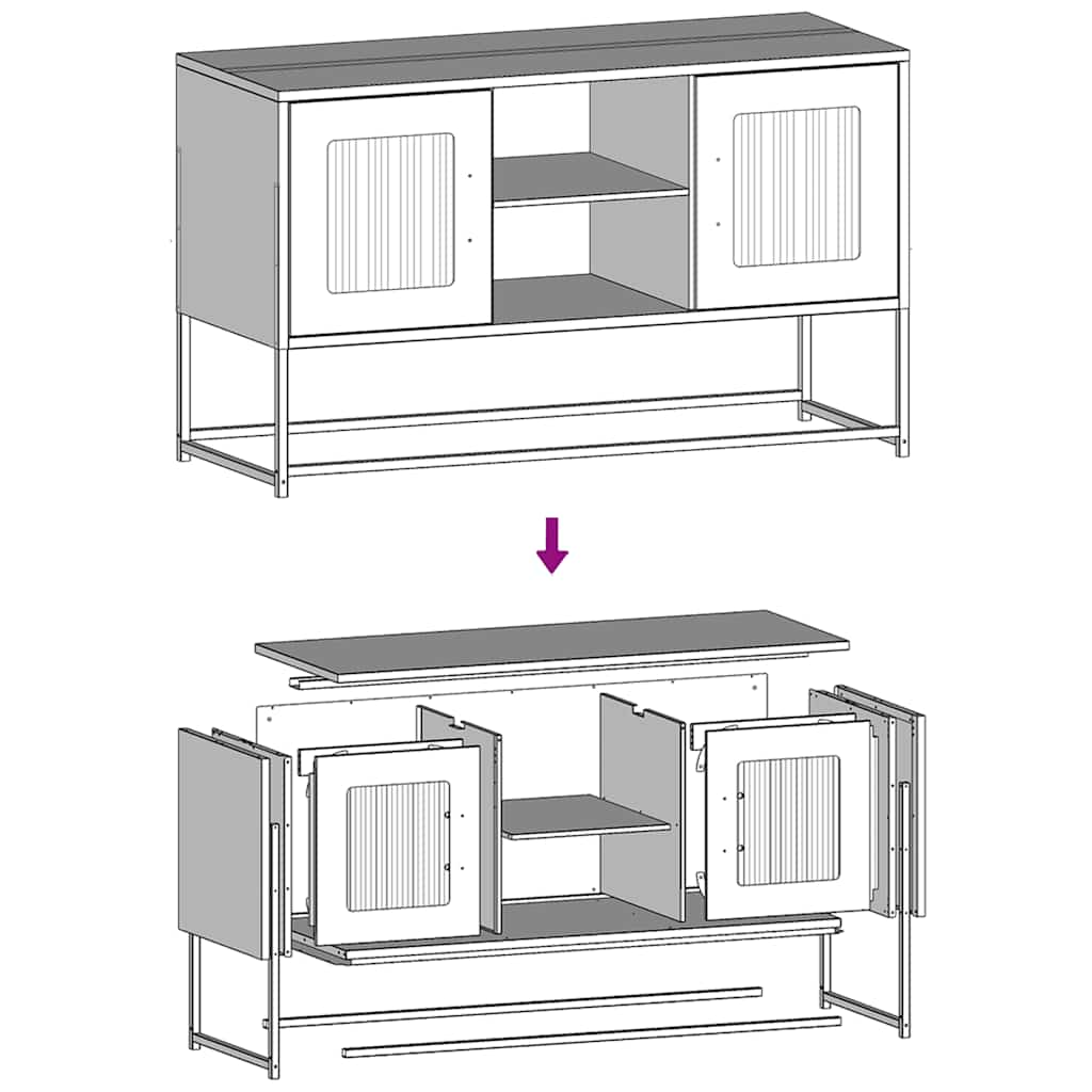 TV-skåp rosa 100,5x39x60,5 cm stål