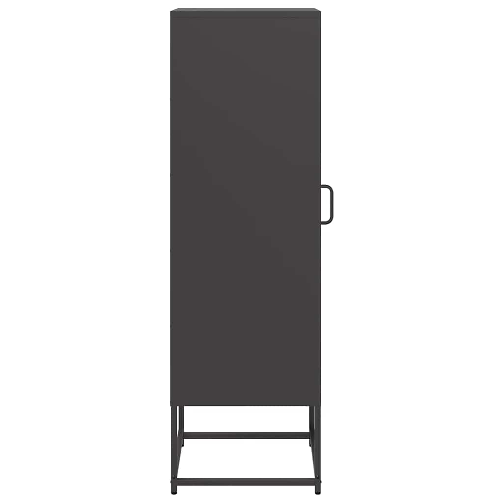 Highboard svart 36x39x123 cm kallvalsat stål