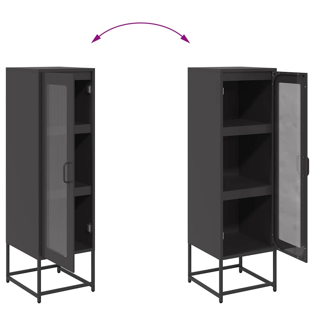 Highboard svart 36x39x123 cm kallvalsat stål