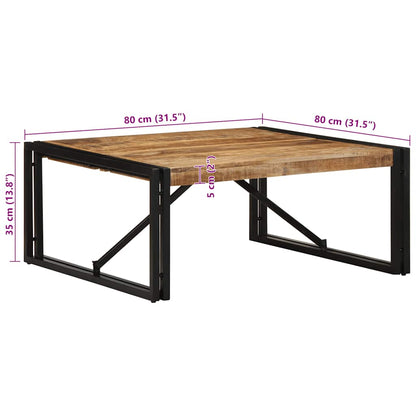 Soffbord 80x80x35 cm massivt grovt trä mango